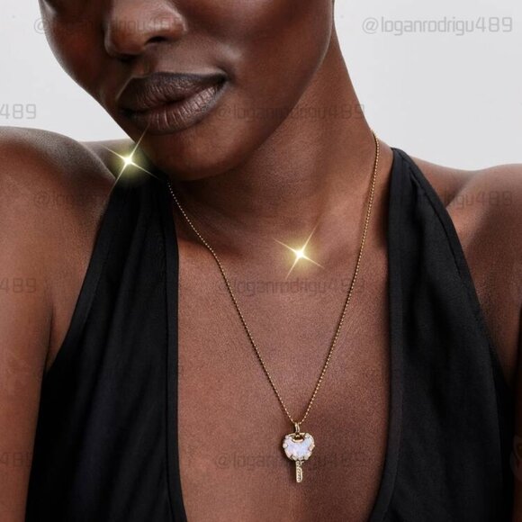 Pandora Opalescent Pink Love Key Large Dangle Charm - Picture 5 of 6